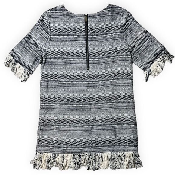 1.STATE Cotton Rustic Tweed Navy and White Fringe Dress - Picture 6 of 11